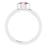 Platinum 6 mm Natural Pink Tourmaline Ring